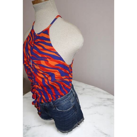 Eloquii Orange & Purple Zebra Print Halter Top – Size 14/16 - Picture 5 of 8